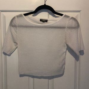 White ribbed crop top
